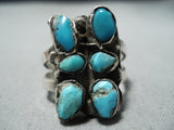Marvelous Vintage Native American Navajo Turquoise Sterling Silver Ring Old-Nativo Arts