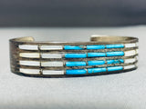 Native American Extremely Intricate Vintage Navajo Turquoise Pearl Sterling Silver Bracelet-Nativo Arts