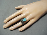 Paul Arviso Vintage Native American Navajo Carico Lake Turquoise Sterling Silver Ring Old-Nativo Arts