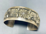 Phenomenal Vintage Native American Navajo Sterling Silver Stamp Nora Bill Bracelet-Nativo Arts