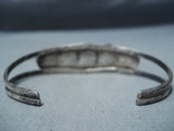 Excellent Vintage Native American Navajo Morenci Turquoise Sterling Silver Bracelet Old-Nativo Arts