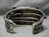 Best Vintage Native American Navajo Old Morenci Turquoise Sterling Silver Heavy Bracelet Old-Nativo Arts