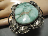 Native American Rare Vintage Yazzie Carico Lake Turquoise Sterling Silver Bracelet Cuff-Nativo Arts
