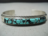 Fran Yazzie Vintage Native American Navajo Spiderweb Turquoise Sterling Silver Bracelet-Nativo Arts
