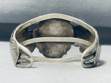 Gigantic Vintage Native American Navajo Pilot Mountain Turquoise Sterling Silver Bracelet-Nativo Arts