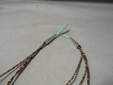 Amazing Vintage Native American Navajo Turquoise Sterling Silver Necklace Old-Nativo Arts