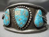 One Of The Best Vintage Native American Navajo Carico Lake Turquoise Sterling Silver Bracelet-Nativo Arts