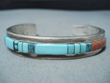 Native American Important Mildred Calavaza Turquoise Vintage Zuni Sterling Silver Bracelet-Nativo Arts