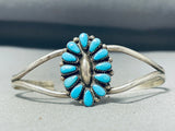 Lovely Vintage Native American Navajo Blue Gem Turquoise Sterling Silver Bracelet-Nativo Arts