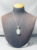 Striking Native American Navajo Blue Gem Turquoise Sterling Silver Necklace-Nativo Arts