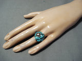 Important Vintage Native American Navajo Charles Loloma Student Turquoise Sterling Silver Ring-Nativo Arts