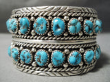 Marvelous Vintage Navajo Turquoise Sterling Silver Bracelet Native American-Nativo Arts