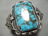 One Of The Best Vintage Native American Navajo Bisbee Turquoise Sterling Silver Bracelet-Nativo Arts