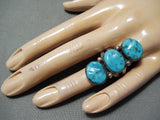 Benny Touchine Vintage Native American Navajo Turquoise Sterling Silver Ring-Nativo Arts