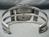Swirling Silver Work Vintage Native American Navajo Royston Turquoise Sterling Bracelet-Nativo Arts