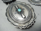 Authentic Vintage Native American Navajo Turquoise Sterling Silver Concho Belt Old-Nativo Arts