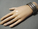 Superlative Vintage Navajo Sterling Silver Bracelet Old Native American-Nativo Arts