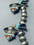 Dancing Kachina Vintage Native American Zuni Turquoise Sterling Silver Necklace-Nativo Arts