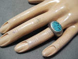 Intricate Spiderweb Turquoise Vintage Men's Native American Navajo Sterling Silver Ring-Nativo Arts
