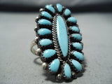 Amazing Vintage Navajo Turquoise Sterling Silver Ring Native American Old-Nativo Arts