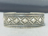 Dynamic More Rare Choctaw Sterling Silver Bracelet Signed S. Willis-Nativo Arts