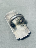 The Best Vintage Native American Navajo Rectangle Charoite Sterling Silver Ring Old-Nativo Arts
