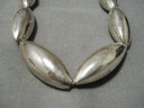 Best Vintage Native American Navajo Footbal Bead Sterling Silver Hand Wrought Necklace Old-Nativo Arts