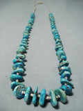 Striking Vintage Native American Navajo Kingman Royston Turquoise Heishi Necklace-Nativo Arts