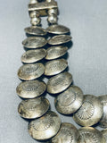 One Of The Most Incredible Vintage Native American Navajo Sterling Silver Flay Bead Necklace-Nativo Arts