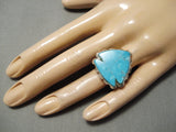 Amazing Vintage Turquoise Arrowhead Sterling Silver Native American Ring-Nativo Arts