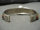 One Of Best Vintage Native American Navajo Calvin Begay Turquoise Sterling Silver Inlay Bracelet-Nativo Arts