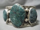 Intense Spiderweb Turquoise Native American Navajo Sterling Silver Bracelet Cuff-Nativo Arts