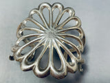 Gorgeous Native American Navajo Sterling Silver Cast Flower Bracelet-Nativo Arts