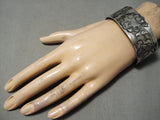 Early 1900's Vintage Navajo Coin Silver Native American Bracelet Old-Nativo Arts