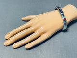 One Of The Most Intricate Native American Navajo Turquoise Micro Inlay Sterling Silver Bracelet-Nativo Arts
