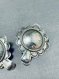 Impressive Vintage Native American Navajo Sterling Silver Earrings-Nativo Arts
