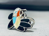 Free Bird Vintage Native American Zuni Turquoise Sterling Silver Hummingbird Ring-Nativo Arts