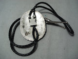 Chunky Vintage Navajo Morenci Turquoise Sterling Silver Bolo Native American-Nativo Arts