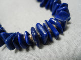 Superior Vintage Native American Navajo Sterling Silver Tubule Lapis Necklace Old-Nativo Arts