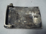 Magnificent Nakai Vintage Native American Navajo Turquoise Sterling Silver Buckle Old-Nativo Arts
