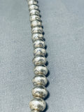 Authentic Vintage Native American Navajo Sterling Silver Bead Necklace-Nativo Arts