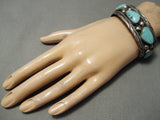 Museum Vintage Native American Navajo Easter Blue Turquoise Sterling Silver Bracelet Old-Nativo Arts