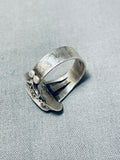 Important Native American Navajo Black Onyx Sterling Silver Ring-Nativo Arts