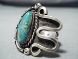 Rare Vintage Navajo Native American Royston Turquoise Sterling Silver Ring Old-Nativo Arts