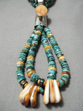 Native American Important Santod Omingo Royston Turquoise Sterling Silver Dan Coriz Necklace-Nativo Arts