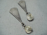 Intricate Women's Vintage Native American Zuni Turquoise Sterling Silver Earrings-Nativo Arts