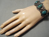 Incredible Vintage Native American Navajo Royston Turquoise Sterling Silver Bracelet Old-Nativo Arts
