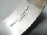 Mort Johnson Signed Navajo Native American Sterling Silver Bracelet-Nativo Arts