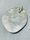 One Of The Largest Vintage Native American Navajo Godber Turquoise Sterling Silver Pendant-Nativo Arts