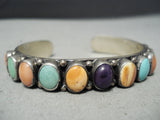 Native American Important Vintage Leo Feeney Turquoise Sterling Silver Bracelet-Nativo Arts